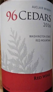 Auclair Winery 96 Cedars Washington State Red Mountain