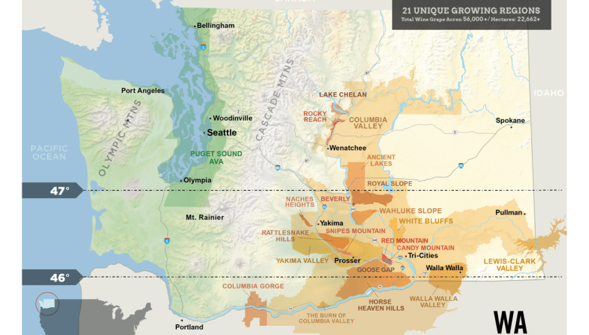 Map of Washington Wine AVAs